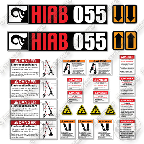 Hiab 055 Decal Kit Crane - Aftermarket Kit