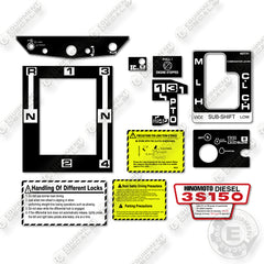 Hinomoto E2804 Control Decals Decal Kit Tractor - Aftermarket Kit