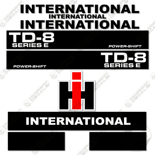 International TD-8E Decal Kit Crawler Bulldozer - Aftermarket Kit