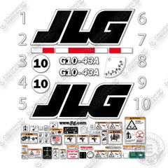 JLG G10-43A Decal Kit Telehandler - Aftermarket Kit