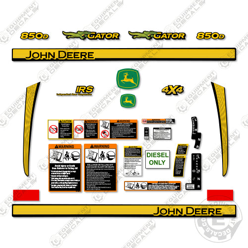 John Deere 850D Decal Kit XUV - Aftermarket Kit