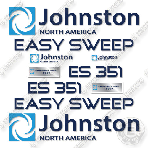 Fits Johnston ES351 Decal Kit Broom Street Sweeper