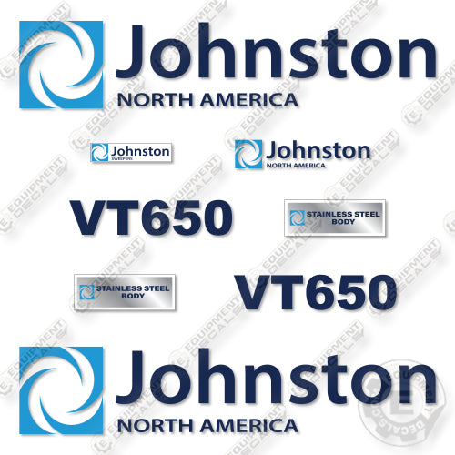 Fits Johnston VT650 Decal Kit Street Sweeper