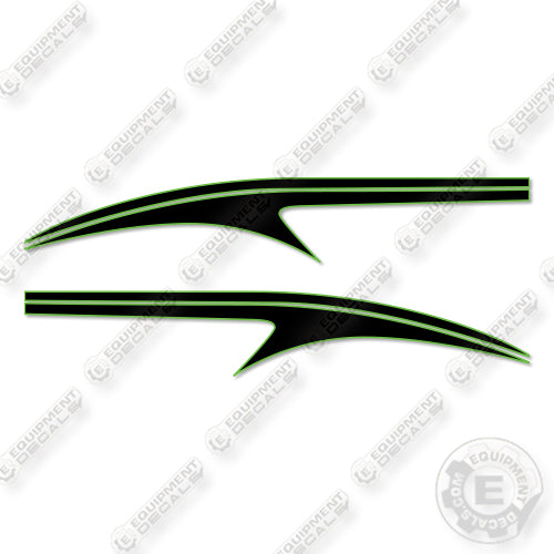 Kenworth T880 Cab Stripe Black Green Decal Kit Truck- Aftermarket Kit