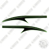 Image of Kenworth T880 Cab Stripe Black Green Decal Kit Truck- Aftermarket Kit