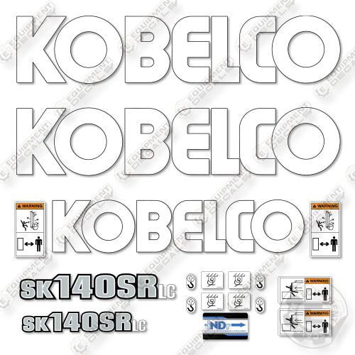 Kobelco SK140SRLC Decal Kit Excavator -For Blue Machines-  Aftermarket Kit