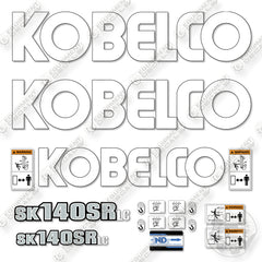Kobelco SK140SRLC Decal Kit Excavator -For Blue Machines-  Aftermarket Kit
