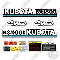 Kubota BX1800 Decal Kit Tractor  - Aftermarket Kit