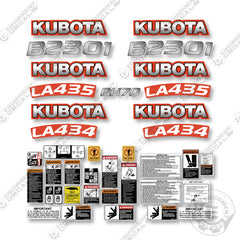 Kubota B2301 Full Decal Kit Compact Utility Tractor -Old Style-Aftermarket Kit
