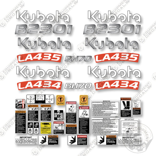 Kubota B2301 Full Decal Kit Compact Utility Tractor -Aftermarket Kit