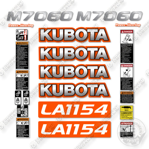 Kubota LA1154 + M7060 Package Decal Kit Tractor - Aftermarket Kit
