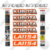 Image of Kubota LA1154 + M7060 Package Decal Kit Tractor - Aftermarket Kit