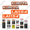 Image of Kubota LA1154 Decal Kit Tractor - Aftermarket Kit