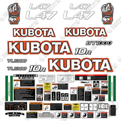 Fits Kubota L47 Decal Kit Backhoe