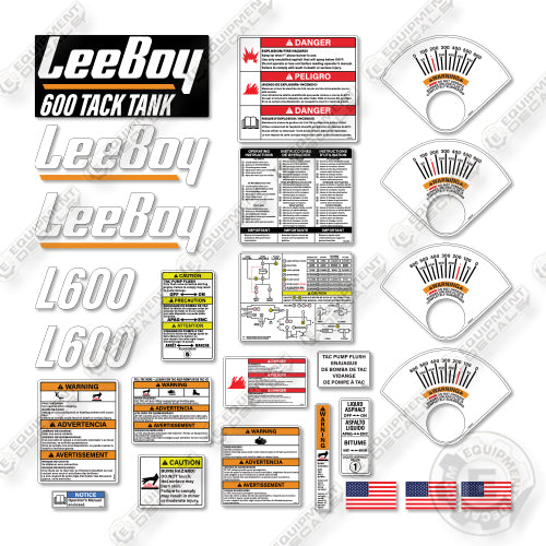LeeBoy 600 Decal Kit Asphalt Tack Distributor - Aftermarket Kit
