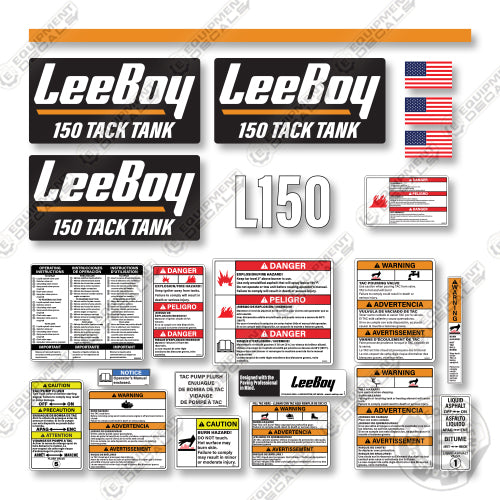 Leeboy L150 Tack Tank  Decal Kit Distributor - Aftermarket Kit