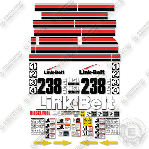 Fits Link-Belt 238 HSL HYLAB Decal Kit Crane