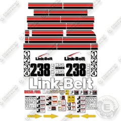 Fits Link-Belt 238 HSL HYLAB Decal Kit Crane