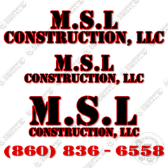 MSL Contruction LLC Decal Kit - 2024 JOB