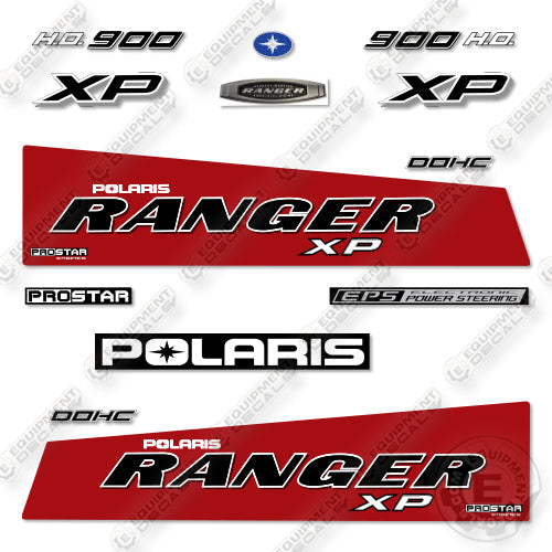 Polaris Ranger 900 XP 2016 Decal Kit UTV - RED- Aftermarket Kit