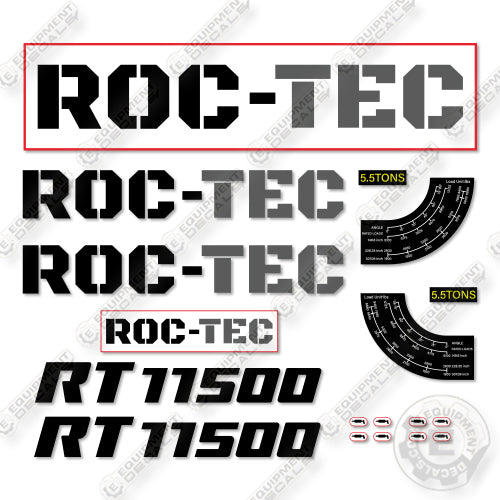 ROCTEC RT11500 Decal Kit Flexible Modular Sealing Systems - Aftermarket Kit