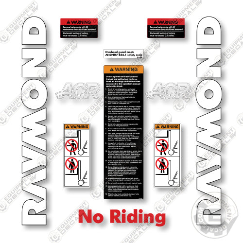 Raymond Forward Facing Reach 752-DR32TT Decal Kit Forklift - Aftermarket Kit