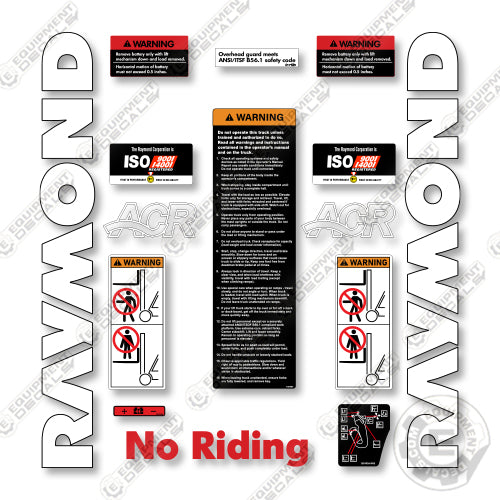 Raymond Side Facing Reach 7500-R45TT--750-R45TT Decal Kit Forklift - Aftermarket Kit