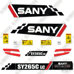 Sany SY265C LC Decal Kit Excavator - Aftermarket Kit