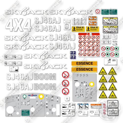 SkyJack SJ46AJ Essence Version Decal Kit Articulating Boom Lift - Aftermarket Kit