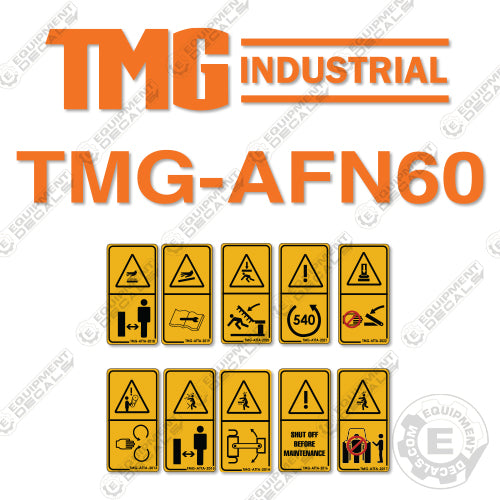 TMG AFN60 Decal Kit Mower - Aftermarket Kit – Equipment Decals