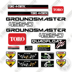 Toro 455D Groundsmaster Decal Kit Mower- Aftermarket Kit