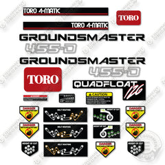 Toro 455D Groundsmaster Decal Kit Mower- Aftermarket Kit
