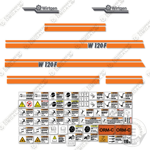 Wirtgen W120F Decal Kit Cold Milling Machine - Aftermarket Kit