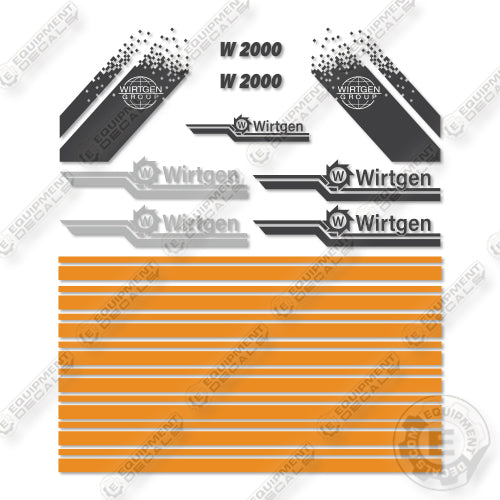 Wirtgen W2000 Decal Kit Cold Milling - Aftermarket Kit