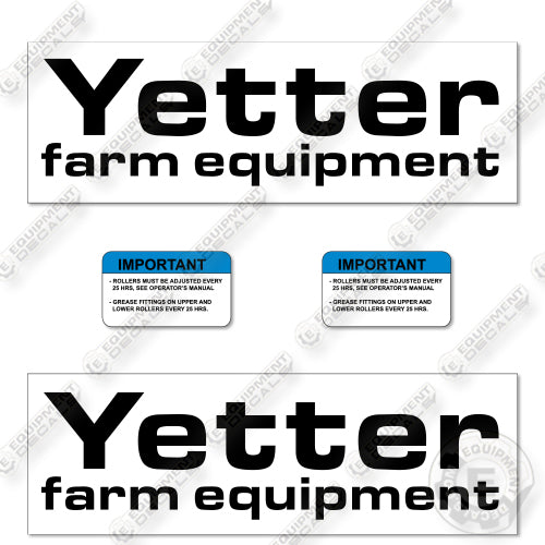 Yetter Farm Equipment Logo Decal Kit Farm Equipment-  Aftermarket Kit