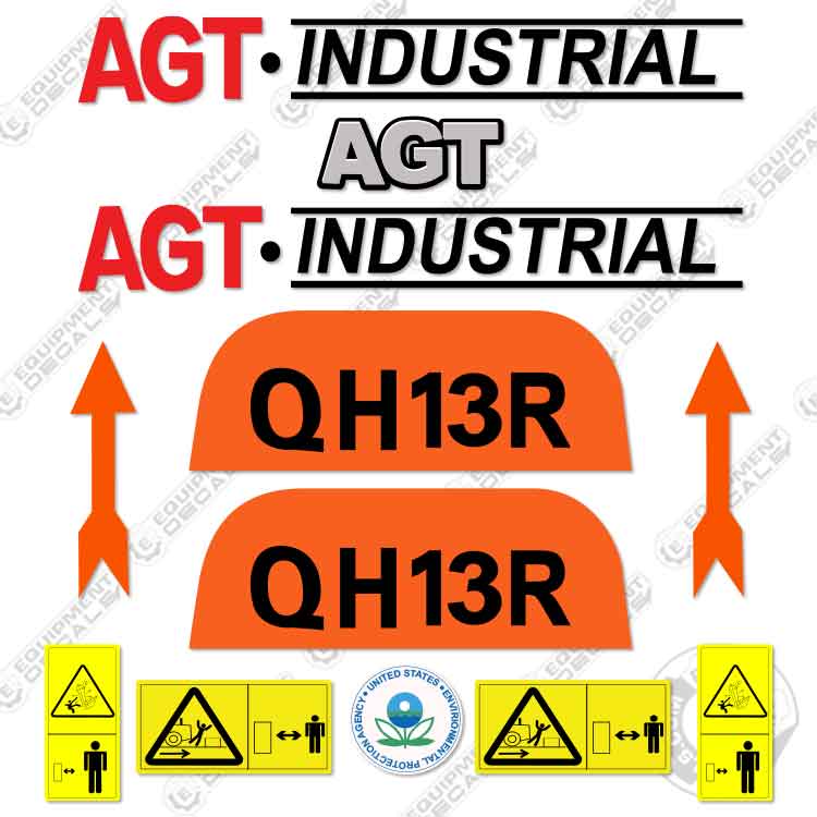AGT Industrial QH13R Decal Kit Mini Excavator