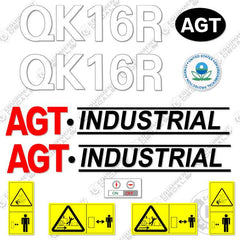 AGT Industrial QK16R Decal Kit Mini Excavator
