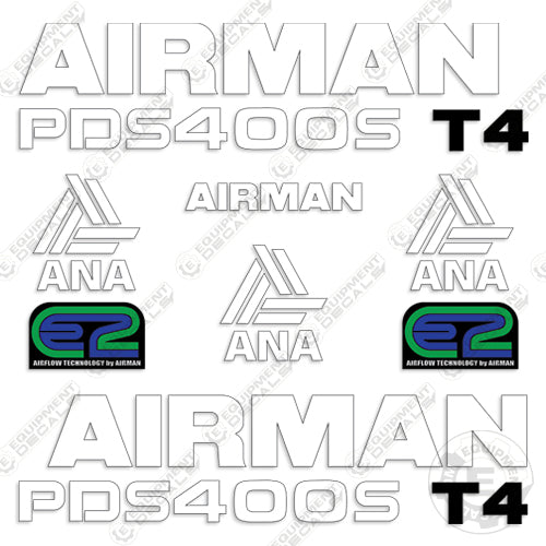 Fits Fits Airman PDS400S T4 Decal Kit Air Compressor