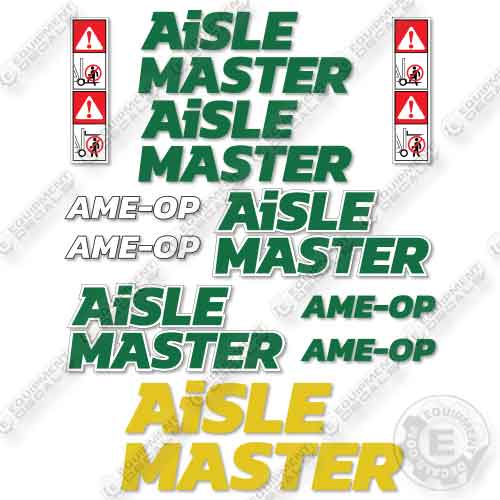 Fits Aisle Master AME-OP Forklift Decal Kit