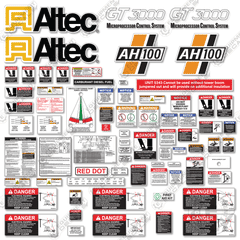 Fits Altec AH100 Decal Kit With Safety Stickers - Bucket Truck