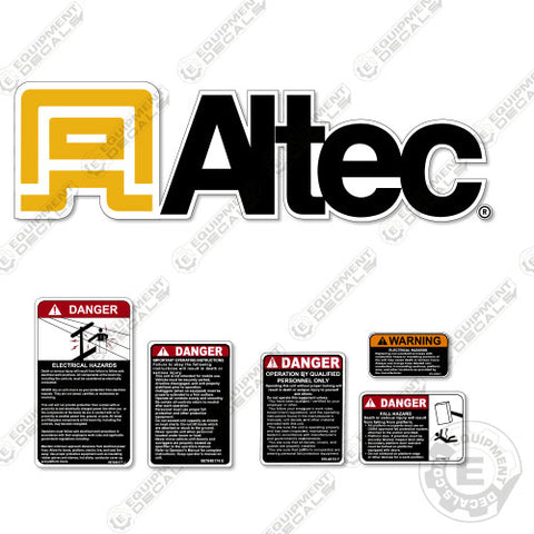 Fits Altec Bucket  Decal Kit Safety Stickers - Boom Truck