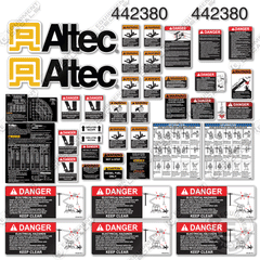 Fits Altec DB37 Decal Kit With Safety Stickers - Bucket Truck