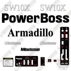 Fits Armadillo Powerboss SW10X Decal Kit Sweeper