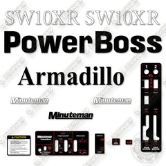 Fits Armadillo Powerboss SW10XR Decal Kit Sweeper