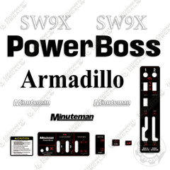 Powerboss SW9X Decal Kit Armadillo Minuteman Sweeper