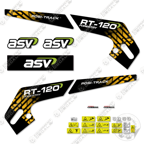 Fits ASV RT-120 Forestry Decal Kit Track Loader