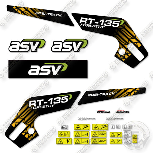 Fits ASV RT-135 Forestry Decal Skid Steer