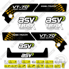 Fits ASV VT-70 High Output Decal Kit Track Loader