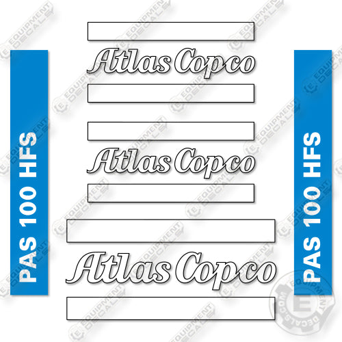 Fits Atlas Copco PAS100HFS Decal Kit Pump