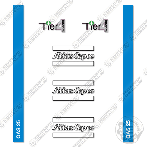 Fits Atlas Copco QAS 25 Decal Kit Generator